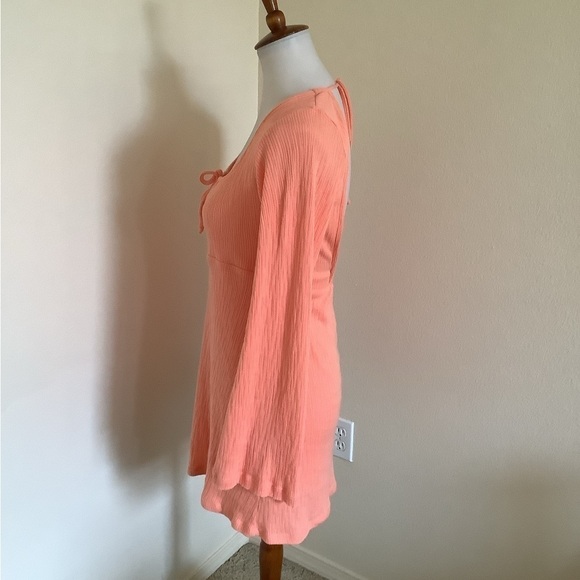 Free People Beach Women’s Dress Size Small Pink Byrne Mini Ribbed Knit Open Back - Picture 3 of 8